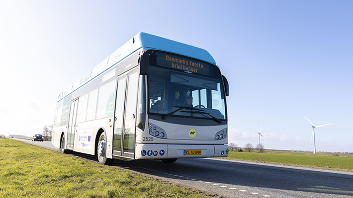 Danmarks første brintbusser kører i Nordjylland. Foto: Line Bloch Klostergaard, Region Nordjylland.